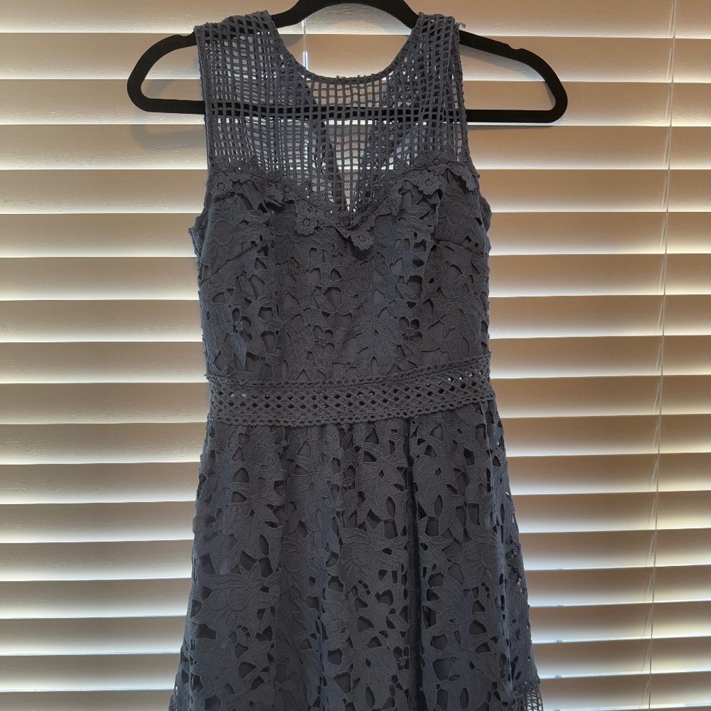 Aqua Light Blue Eyelet Dress, Size XS